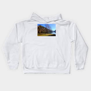 Autumn morning on the lake Kids Hoodie